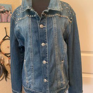 Rock & Roll Cowgirl w/Crystals Denim Jacket XL